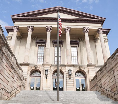 Romanesque architecture of the Lancaster County Courthouse, Pennsylvania USA