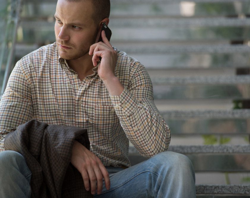 man calls lawyer after accident