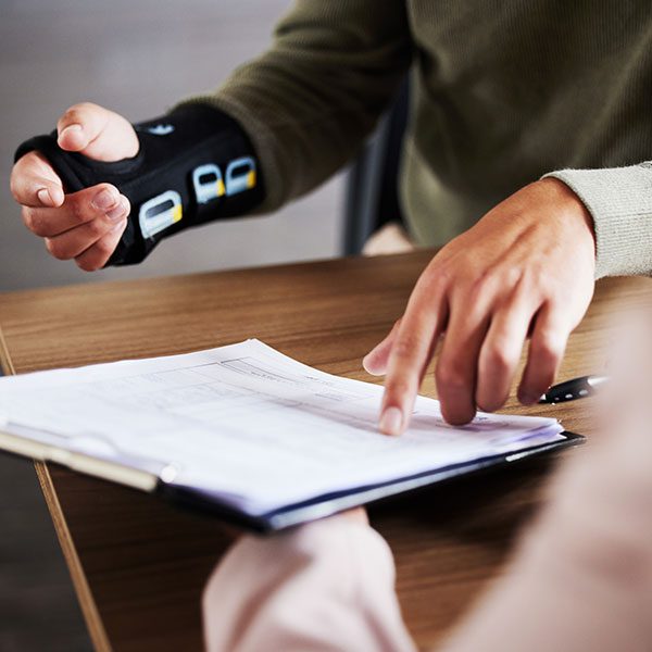 discussing injury with lawyer